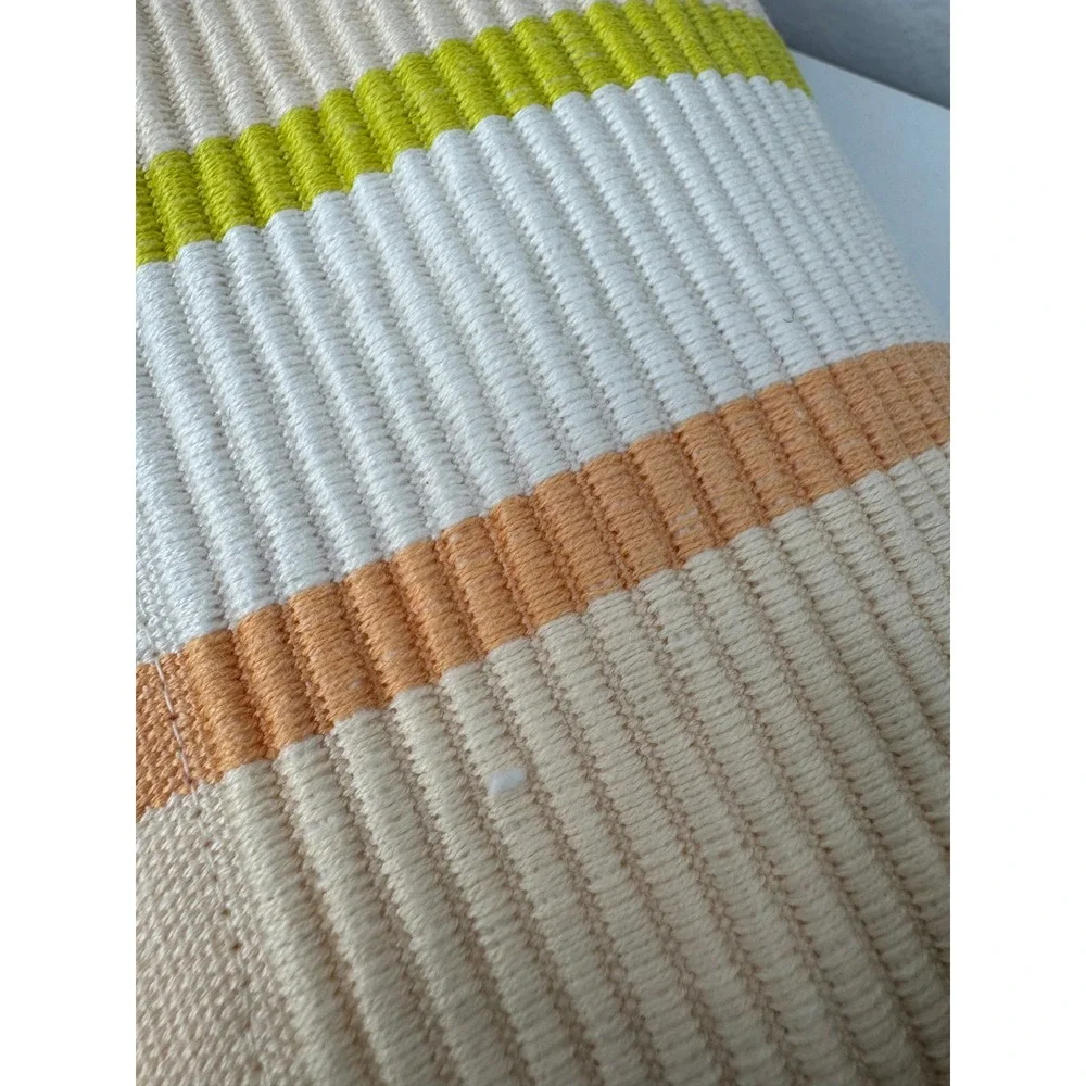 Room Essentials Striped Cotton Table Runner Multi Color 14x72 Ribbed Texture NEW
